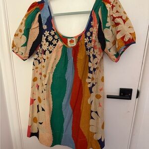 Farm Rio super fun daisy mini dress 100% cotton size large